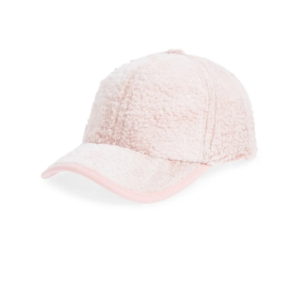 BP. High Pile Faux Shearling Baseball Cap PINK, Size One Size NWT